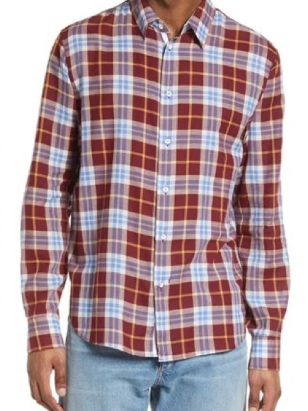 RAG & BONE Men's Red Plaid Button-Up Shirt